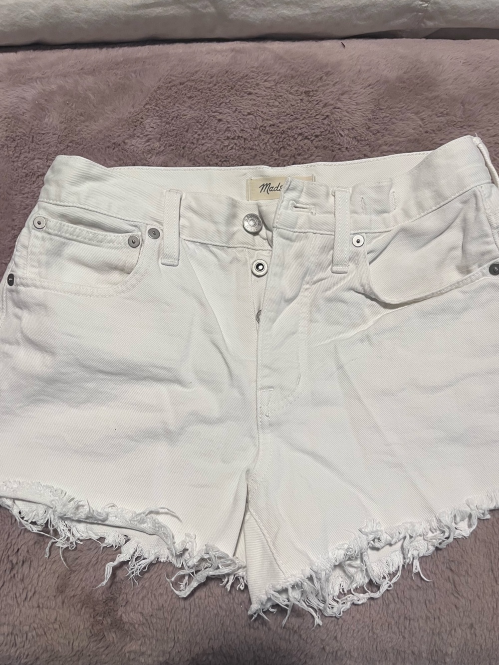 Madewell relaxed denim white shorts